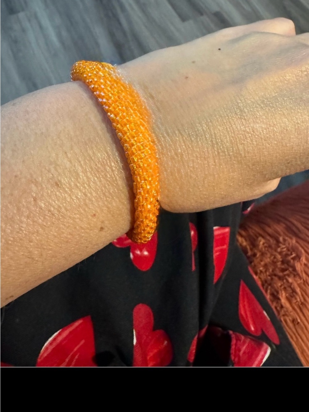 Hand-Crocheted Beaded Bracelets in Orange  by SASA - Picture 2 of 3